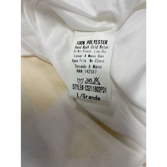 Yellow & White Chevron Sleeveless Maxi Dress Size Large - Picture 4 of 4